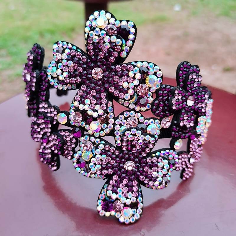 Hair band female pressed hair flower crystal hairpin