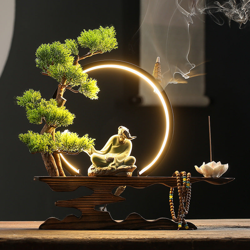 Zen Backflow Incense Burner The Monkey King Quest For The Sutra Decoration Living Room Entrance Office Decorations Home Incense Burner