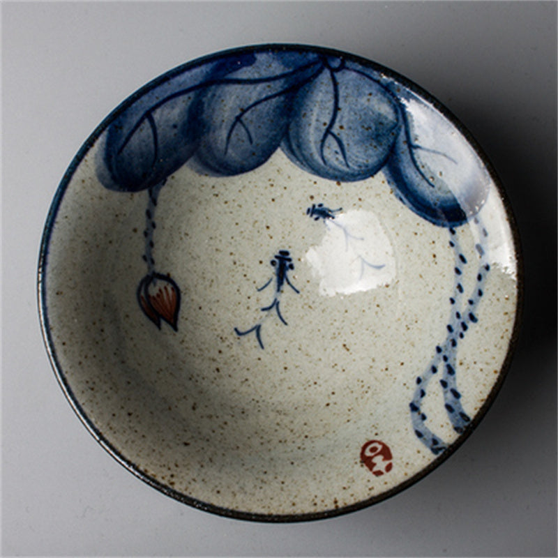 Antique ceramic teacup with hand-painted Kung Fu style