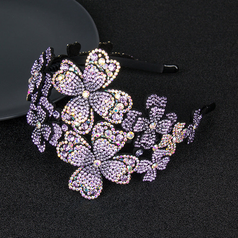 Hair band female pressed hair flower crystal hairpin