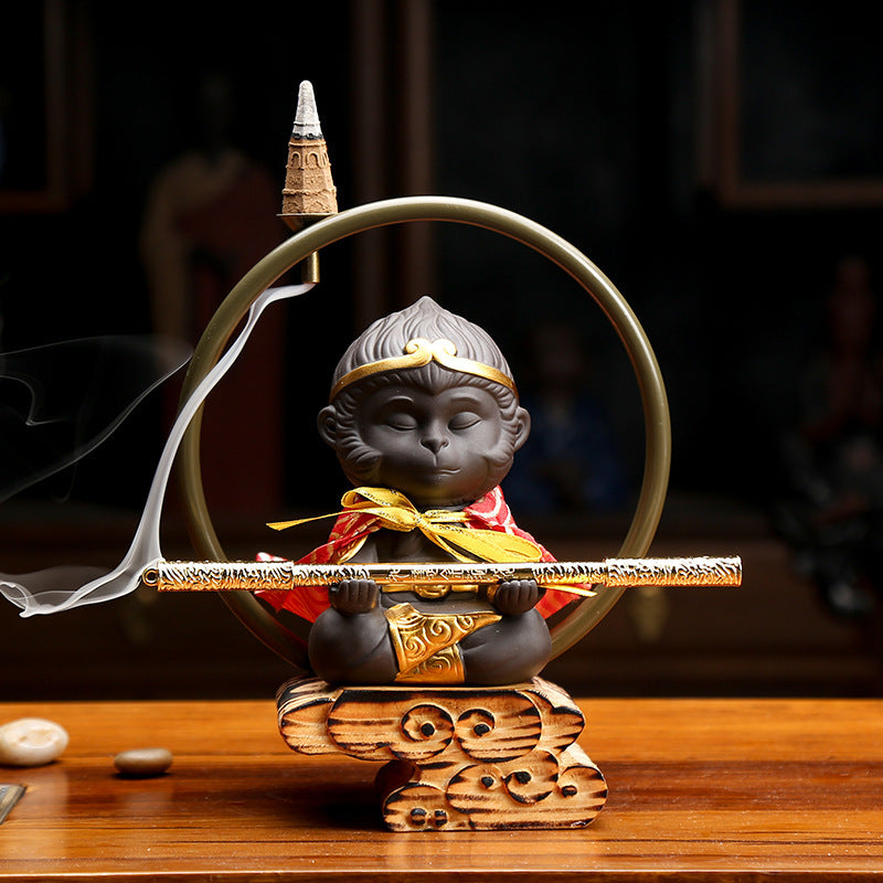 Fighting against Buddha back incense burner