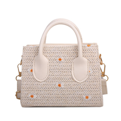 Small Daisy Woven Bag Handbag Western Style One-shoulder Messenger Small Square Bag