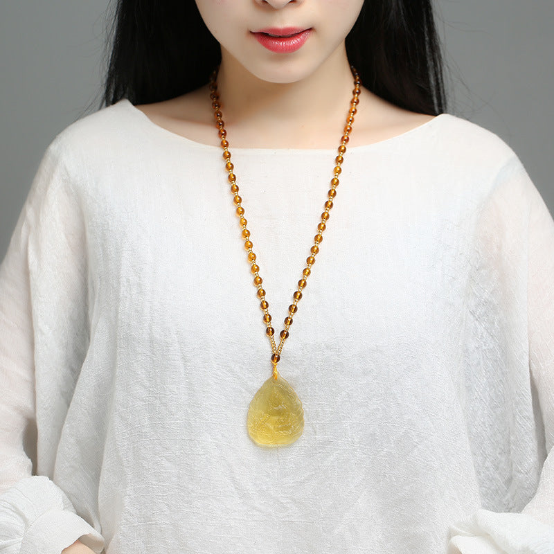 Consecration Yellow God of Wealth Topaz Pendant