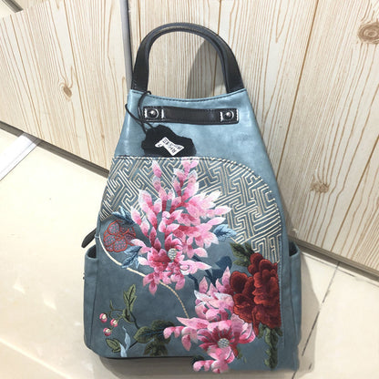 Embroidery Collocation Cheongsam Portable Messenger Backpack