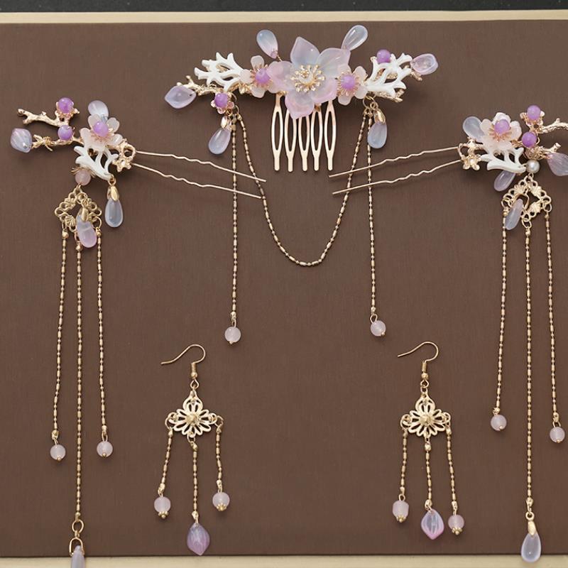 Hanfu hairpin with tassel in silver traditional design