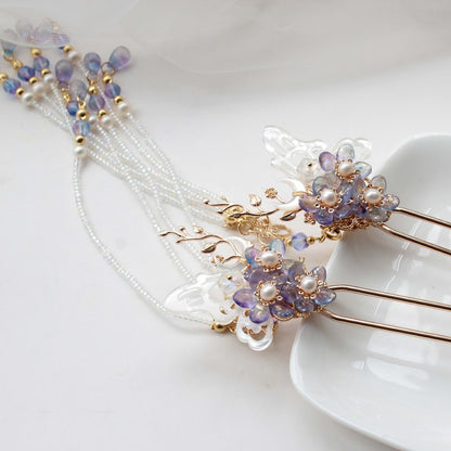 Original Long Fringed Hairpin Sprinkled With Gold Hanfu Stepping Hairpin