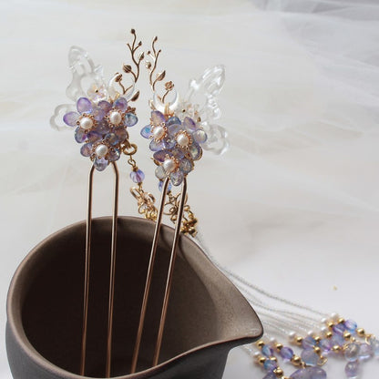 Original Long Fringed Hairpin Sprinkled With Gold Hanfu Stepping Hairpin