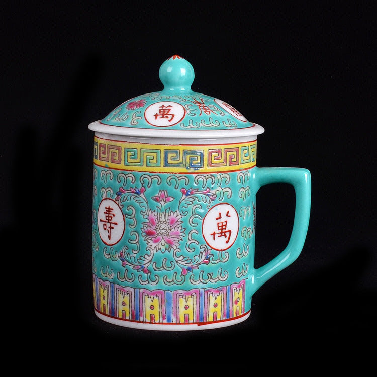 Chinese Style Retro Ceramic Mug For Tea And Rice Cup