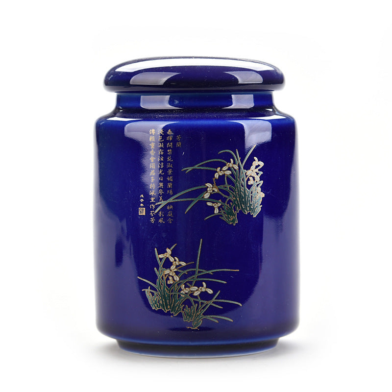 Storage Tank Blue And White Porcelain White Porcelain Tea Caddy Wholesale Custom