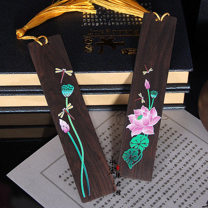 Painted Lotus Bookmark Set Chinese Style Crafts