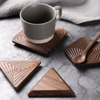 Black Walnut Geometric Tea Coasters Solid Wood Creative Cup Holder