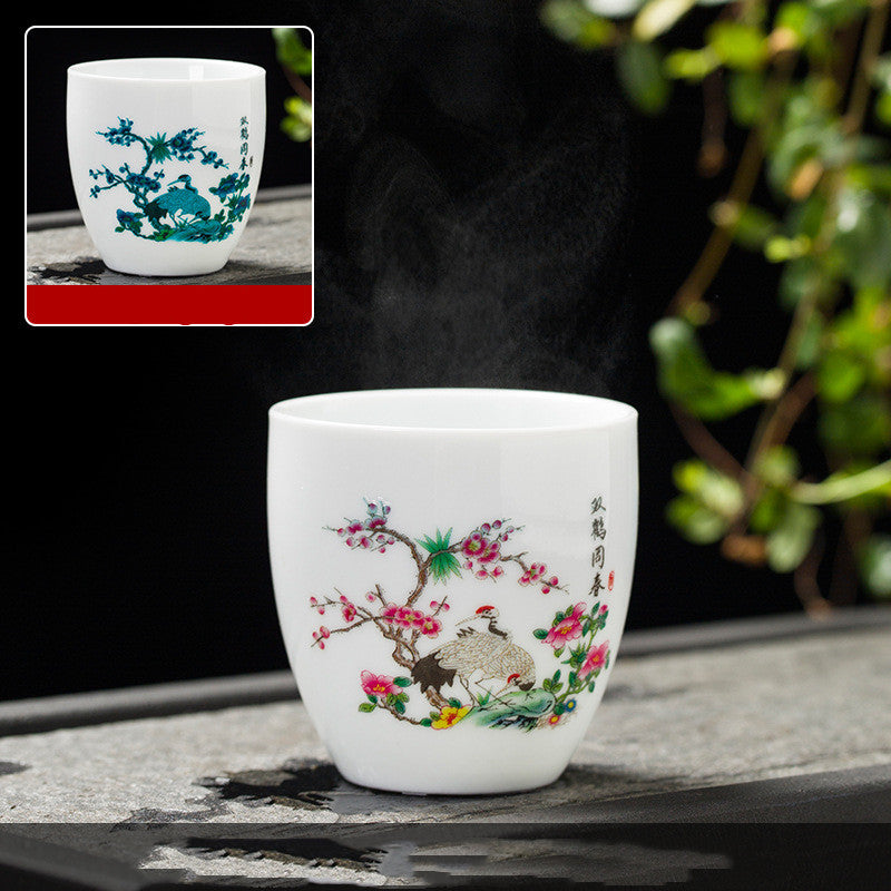 White Porcelain Color-changing Tea Cup Master Cup Lychee Ceramic Cup