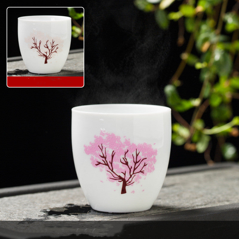 White Porcelain Color-changing Tea Cup Master Cup Lychee Ceramic Cup