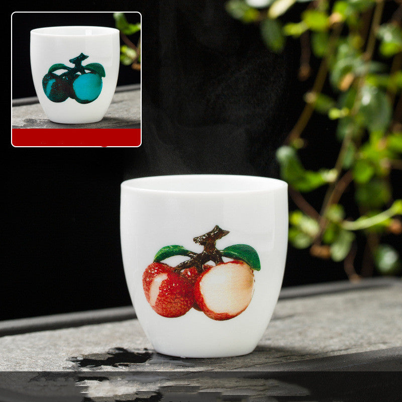 White Porcelain Color-changing Tea Cup Master Cup Lychee Ceramic Cup