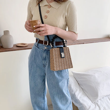 Popular New Fashion Woven Hand-Held Western Style One-Shoulder Diagonal Bag