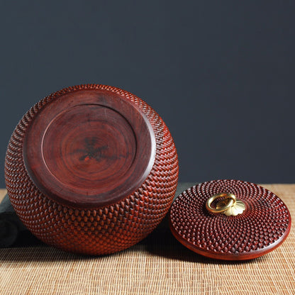 Red Sandalwood Bamboo Woven Bulk Tea Jar