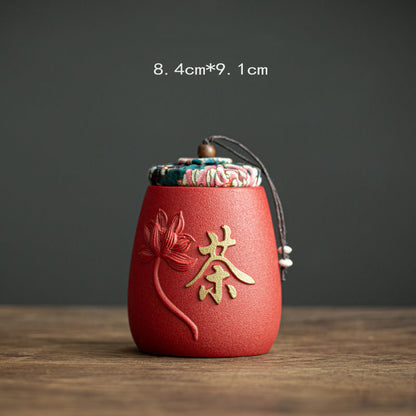 Stoneware Tea Caddy Kung Fu Tea Set Storage Tea Caddy