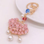 Creative Crystal Long Life Lock Cute Keychain Car Bag Pendant