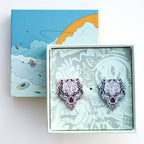 White Tiger Metal Brooch Original Design Pin