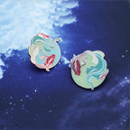 National Style Original Enamel Koi Couple Metal Brooch