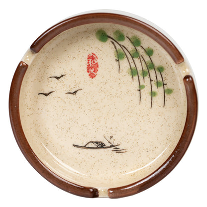 Hand-painted Creative Personality Underglaze Ceramic Round Dining Table Ashtray Set