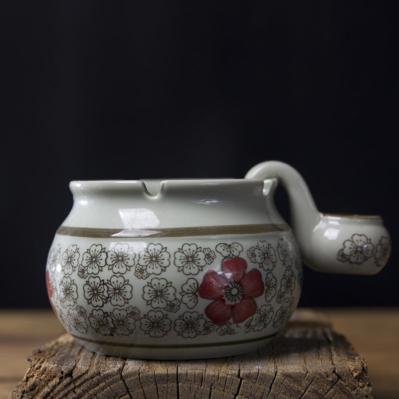 Qixi Underglaze Hand-Painted Blue And White Ceramic Ashtray