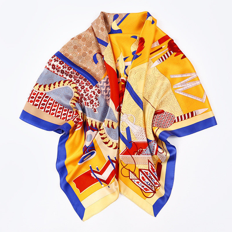 Square Scarf Windproof And Warm Heavy Silk Silk Scarf