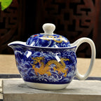 Ceramic Teapot Jingdezhen Double Dragons Playing with Pearls Kung Fu Tea Teapot
