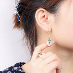 Hetian Jade Jewelry Set with Safe Buckle Pendant, Earrings & Ring-9