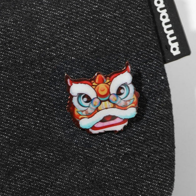 Chinese Style Lion Dance Brooch For Men and Women