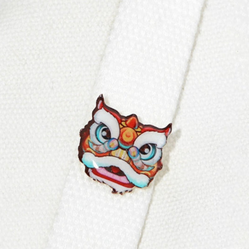 Chinese Style Lion Dance Brooch For Men and Women