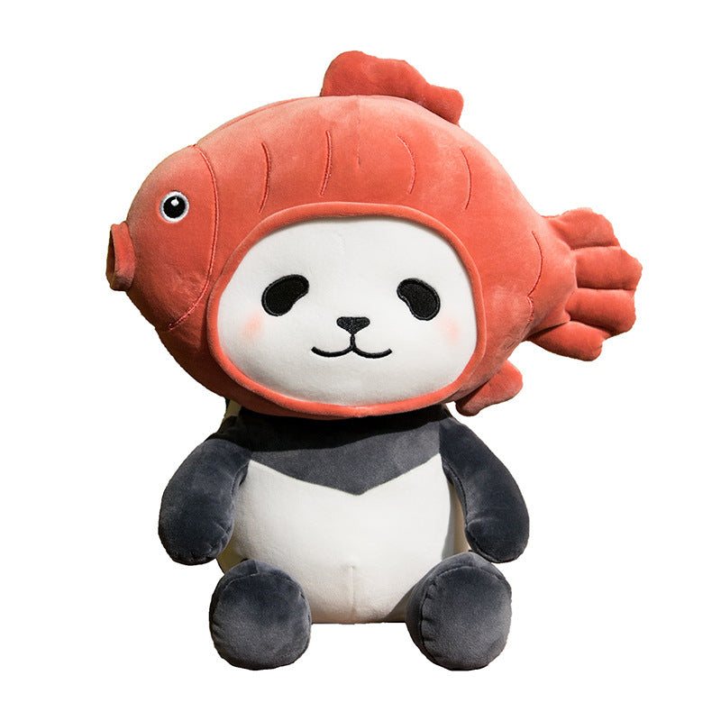 Cartoon Creative Fish Head Panda Doll Cushion