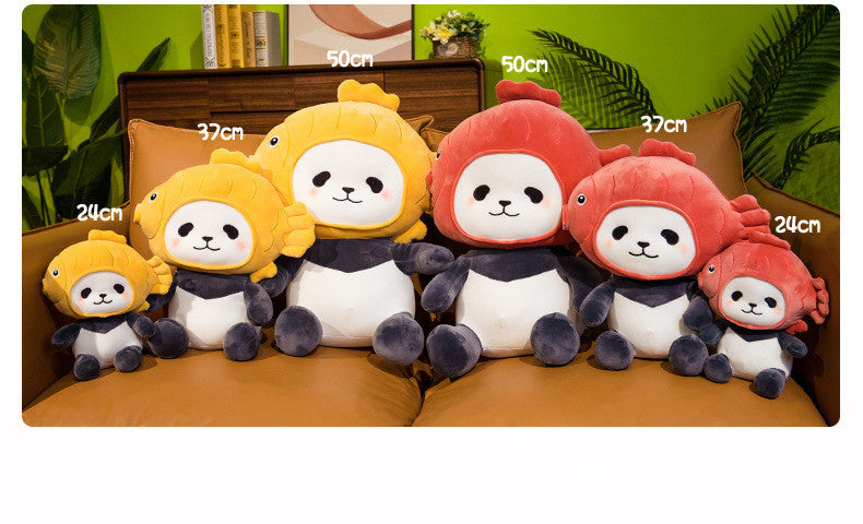 Cartoon Creative Fish Head Panda Doll Cushion