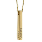 S925 Sterling Silver Couple Name Silver Bar Necklace