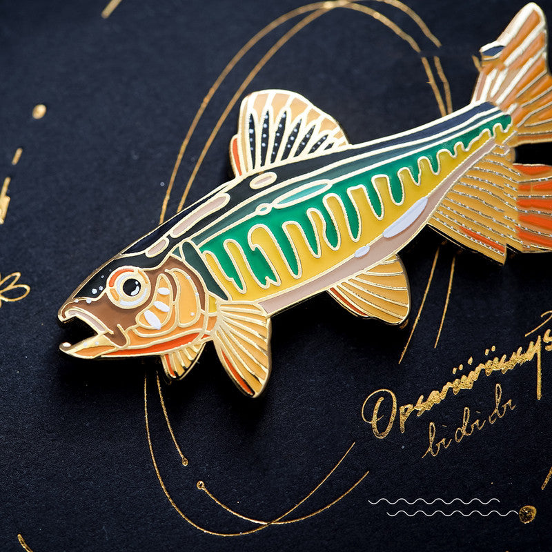 Native Fish Brooch Badge