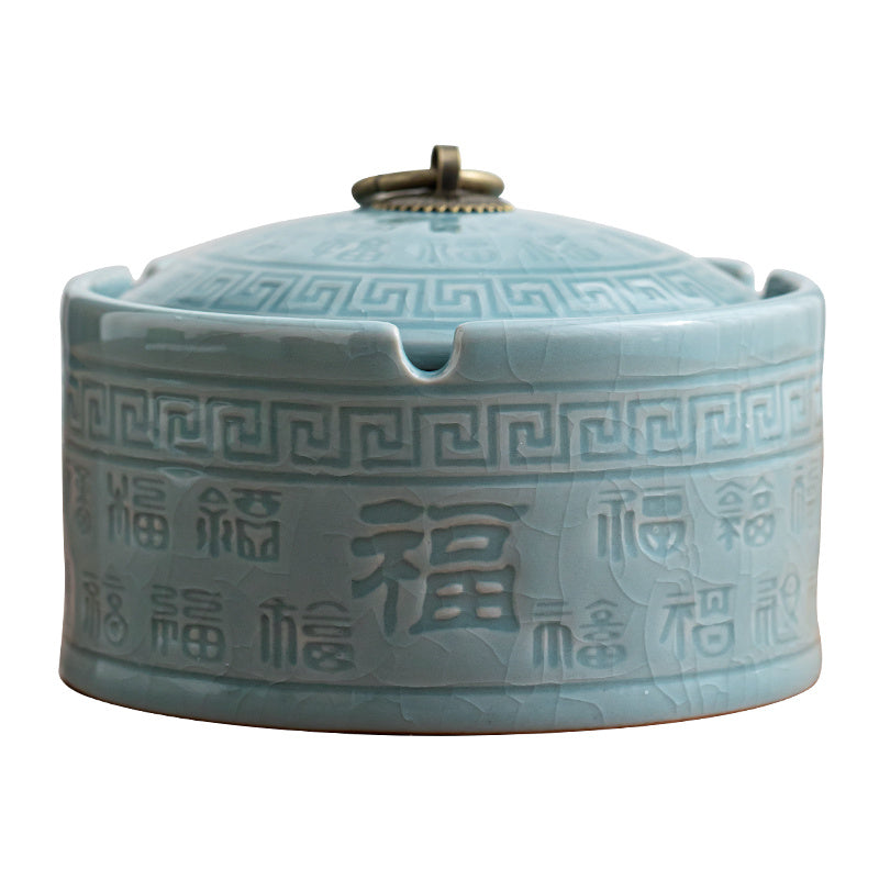 Ceramic Chinese-style Ashtray For Household Use