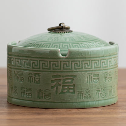 Ceramic Chinese-style Ashtray For Household Use