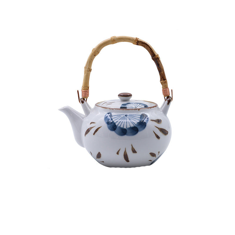 Hefeng Retro Hand Painted Teapot Lnn Tavern Restaurant Teapot Ceramic Teacup Drinking Cup Single Beam Teapot