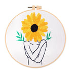 Creative Floral Female Portrait 3D Embroidery Material Package-8