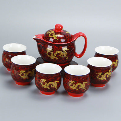 Chinese Tea Ceremony KungFu Tea Teaware Dragon Teapot Teacup Set-1