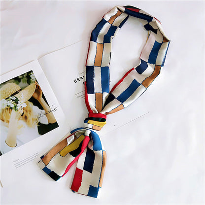 Women's Silk Scarf Long Spring and Autumn Double-sided Dual-use Scarf