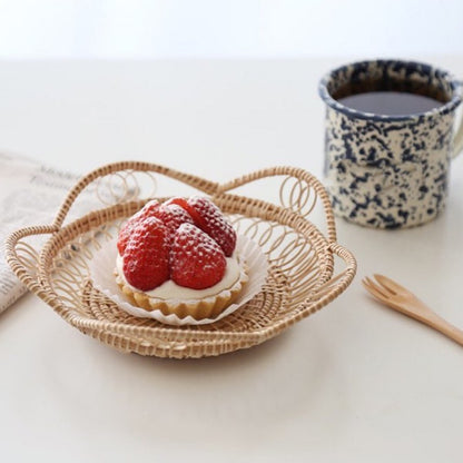 Rattan Woven Coaster Hand-Woven Potholder Bamboo Woven Cup Tea Coaster Photo Tableware