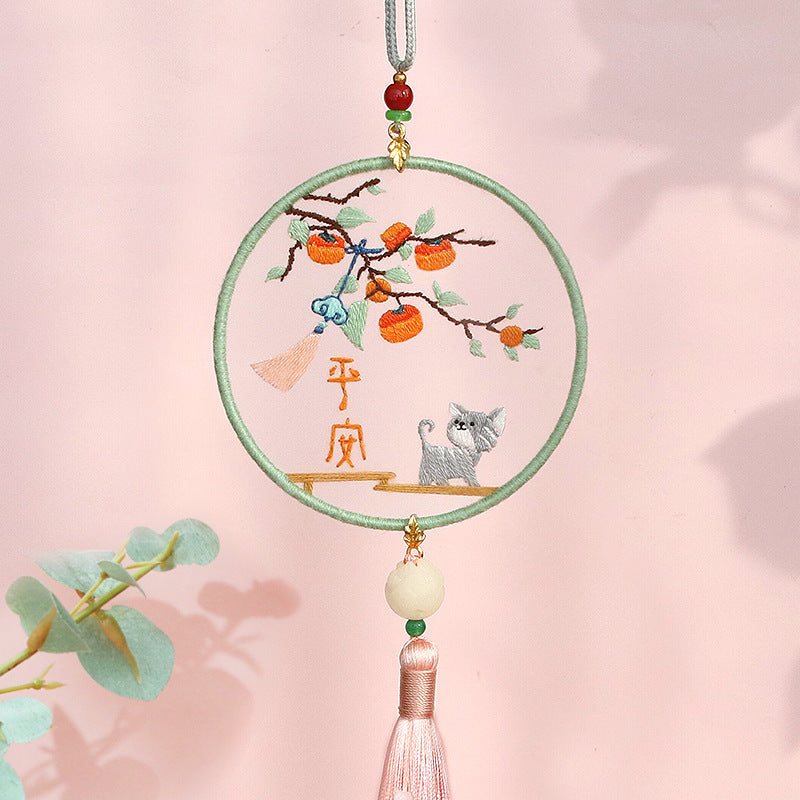 Cute Embroidery Handmade Diy Peace Charm