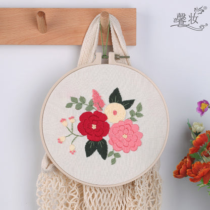 Chinese homemade plant and flower embroidery handmade embroidery DIY novice kit material package