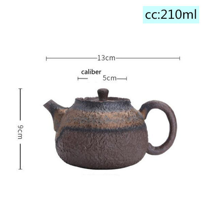 Retro Stoneware Teapot Imitation Stone Handmade Ceramic Kettle Chinese Tea Ceremony Supplies