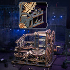 Marble Night City 3D Wooden Puzzle Assembly Waterwheel Model Toys Birthday Gift