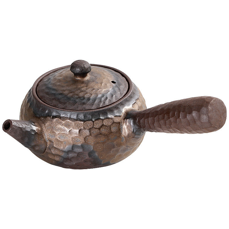 Handmade Stoneware Kiln Change Teapot, Hand-held Teapot Single Pot