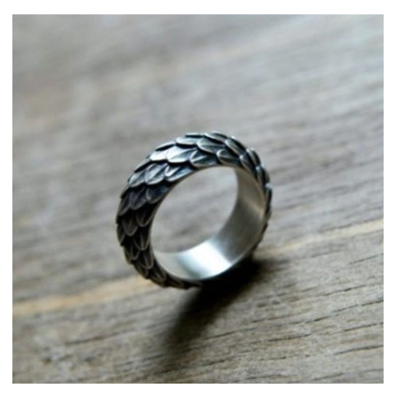 Retro Domineering Dragon Scale Ring Punk Tide Ring