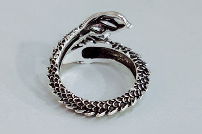 Personalized Retro Domineering Dragon Ring Ring