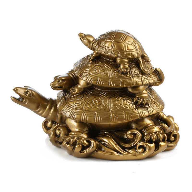 Three Generations of Turtle Longevity Feng Shui Ornament